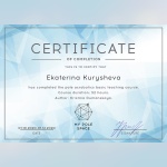 Certifikát - Ekaterina